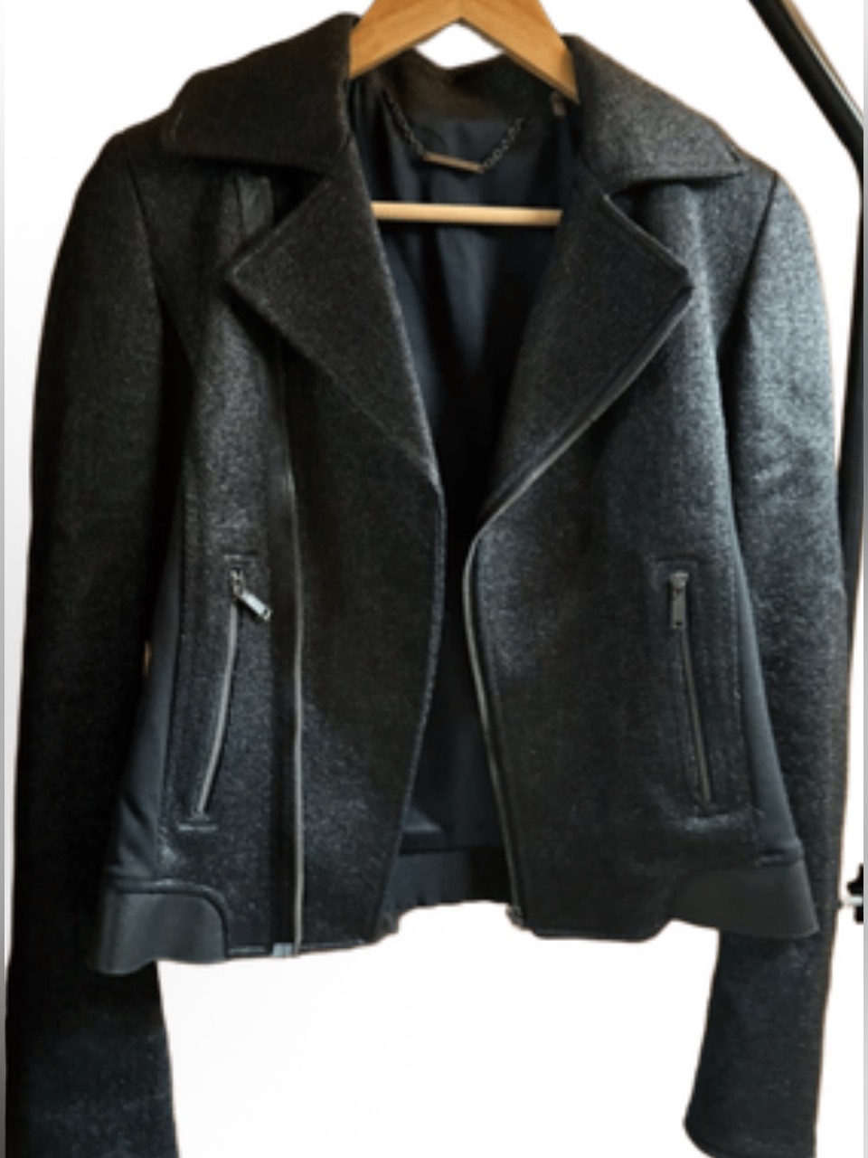 Elie Tahari Black Moto-Style Jacket